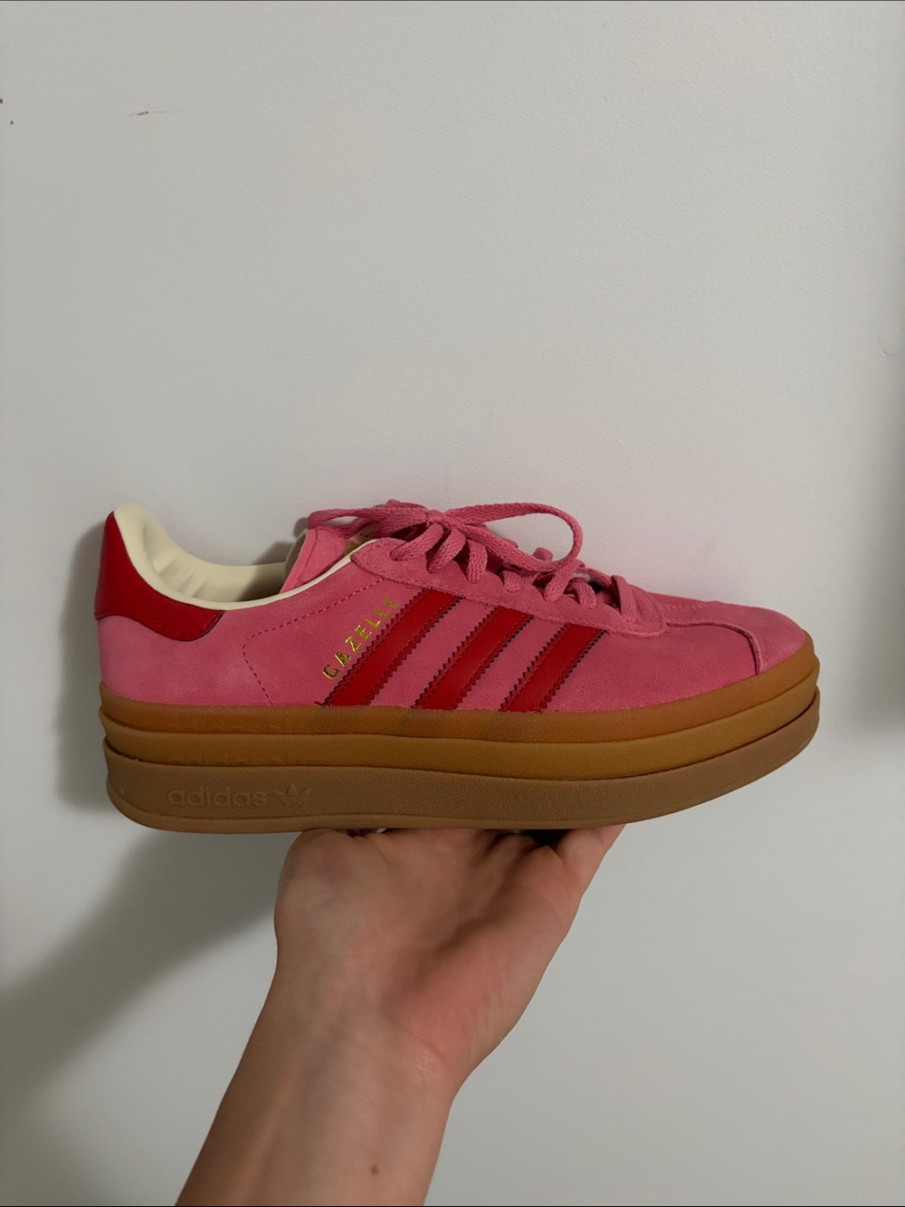 adidas Pink and Red Platform Sneakers